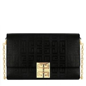 Givenchy 4G black coated canvas wallet on chain bag NEW